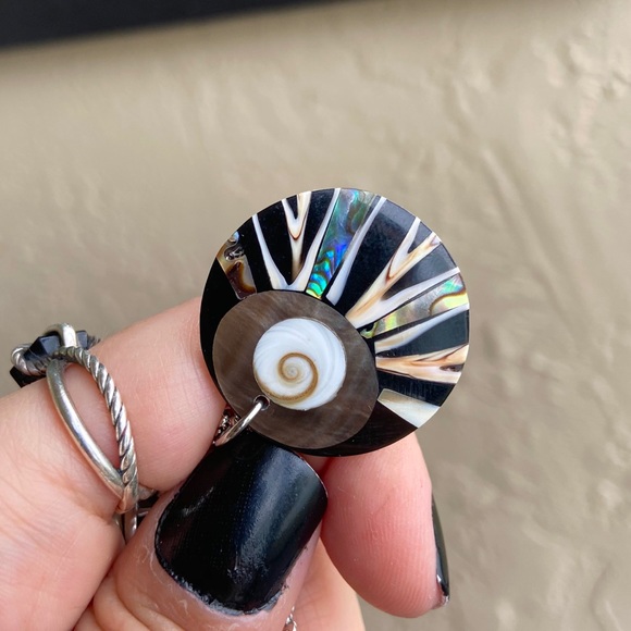 Double layer necklace onyx & abalone shiva eye - Picture 5 of 12